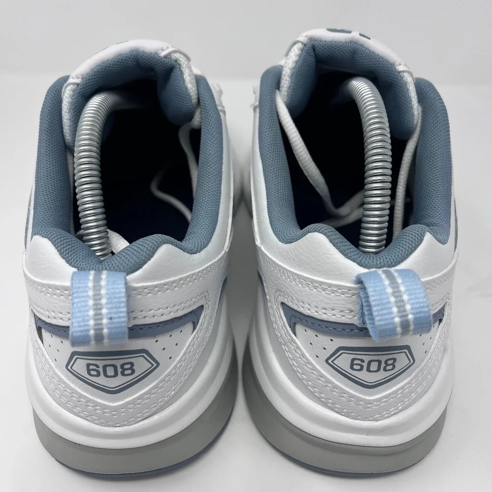 New Balance 608 Training Shoes Comfort Cushioned White Blue Mens 8.5‎ Womens 10